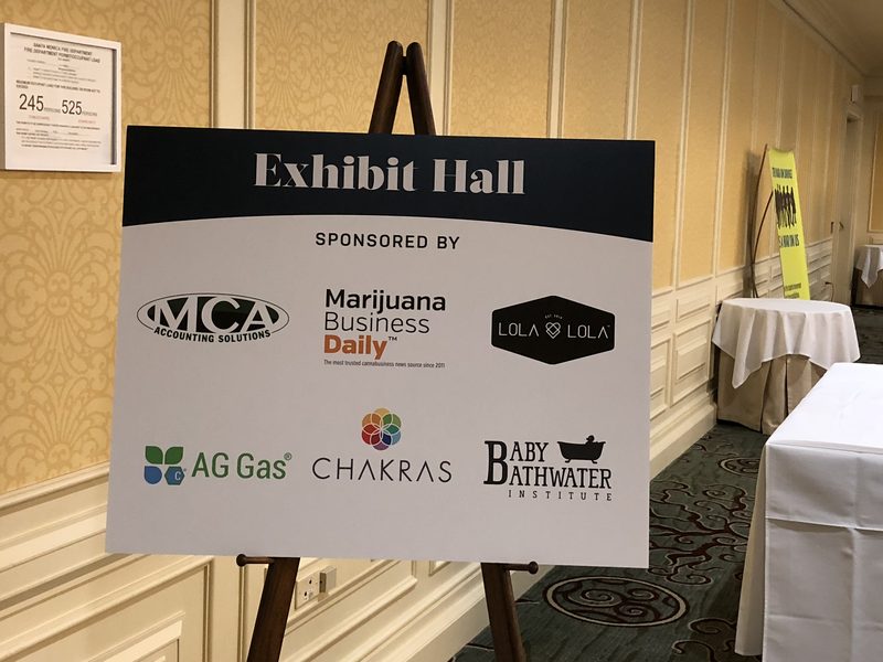 MCA Accounting Solutions listed as an Exhibit Hall sponsor alongside Marijuana Business Daily at a cannabis industry conference